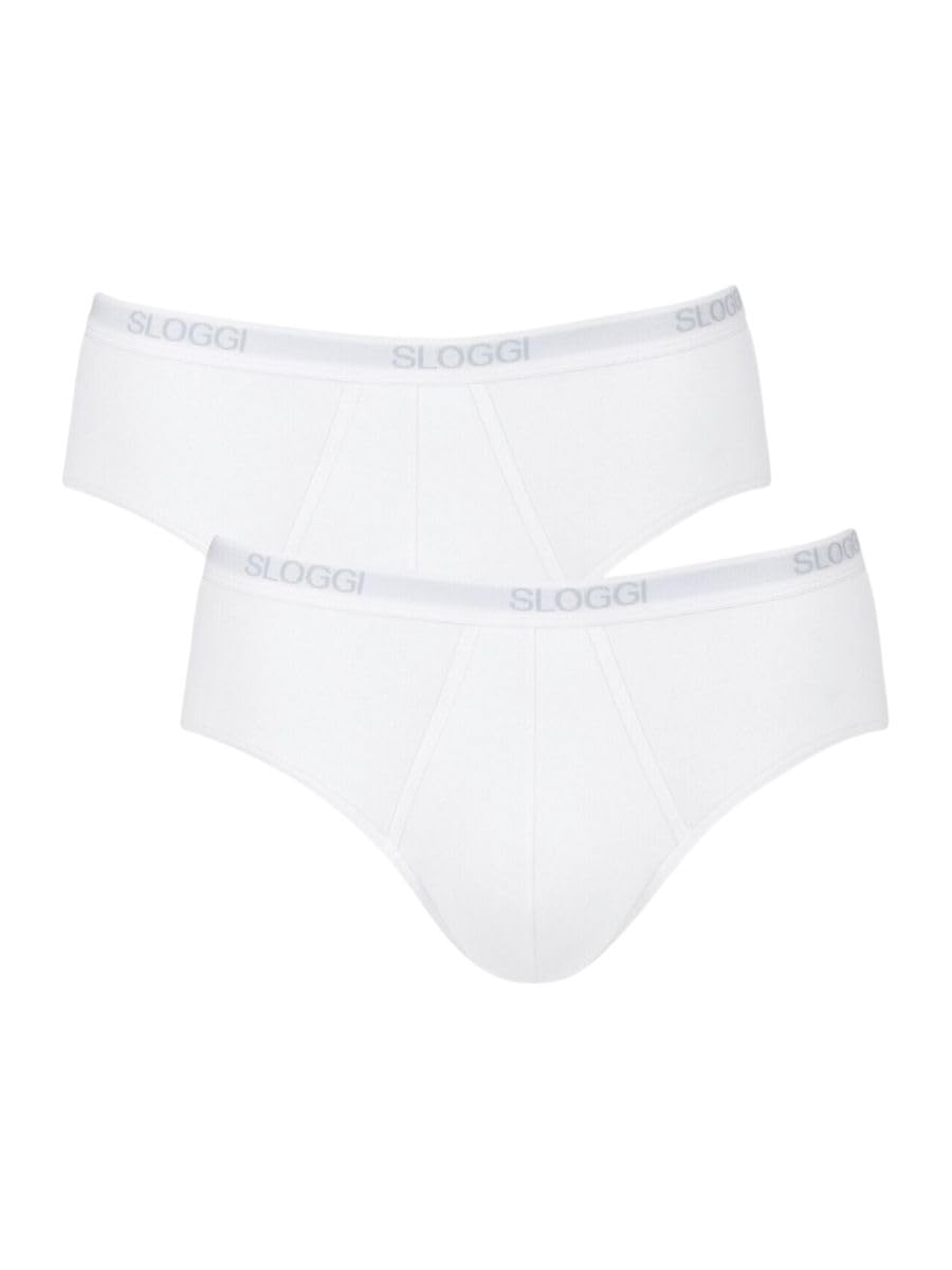 Sloggi Basic Midi slip uomo 2 pezzi bianco cotone