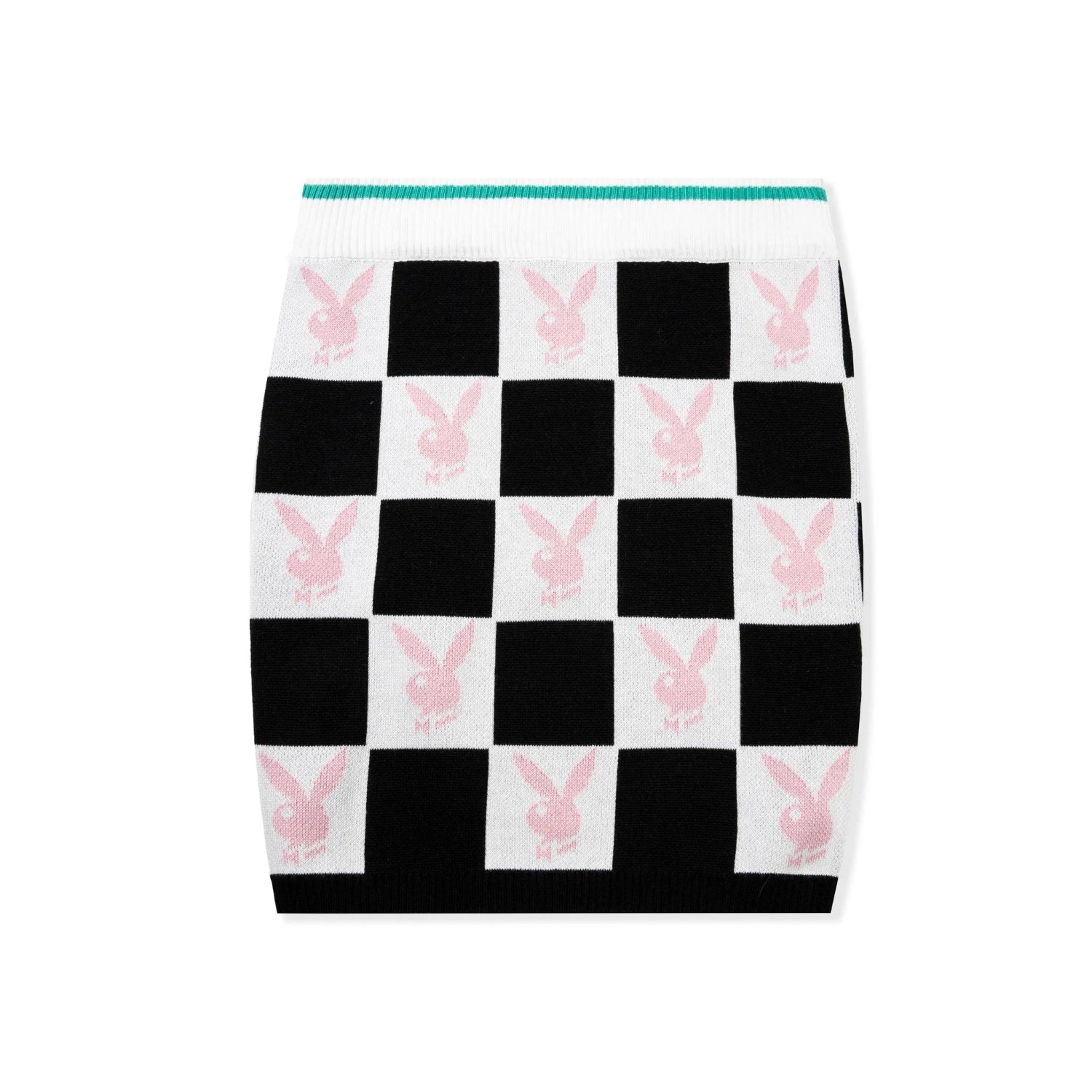Playboy Checkerboard Mini minigonna bianco nero quadri