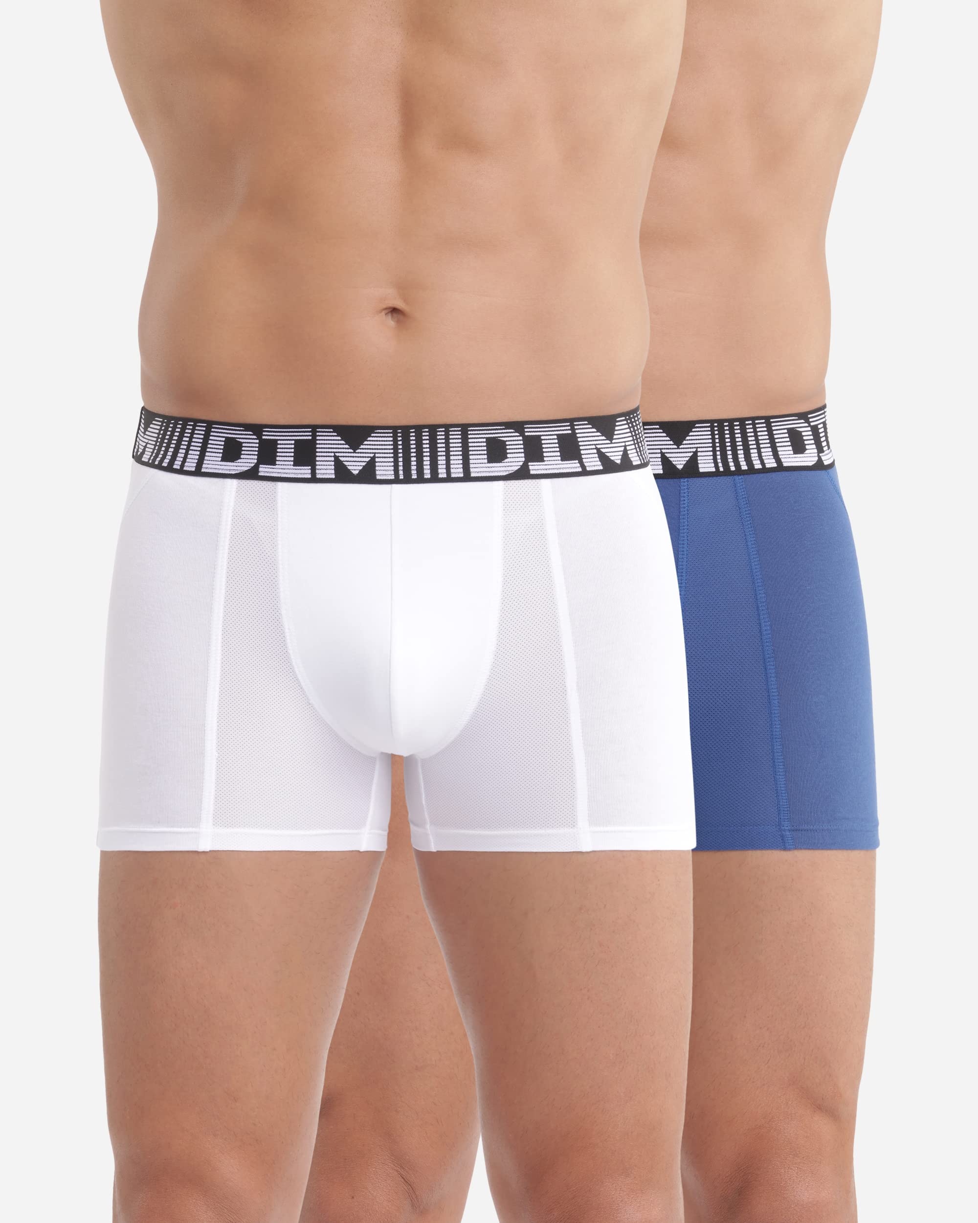 DIM 3D Flex Air Boxer Uomo Cotone L Blu/Bianco x4