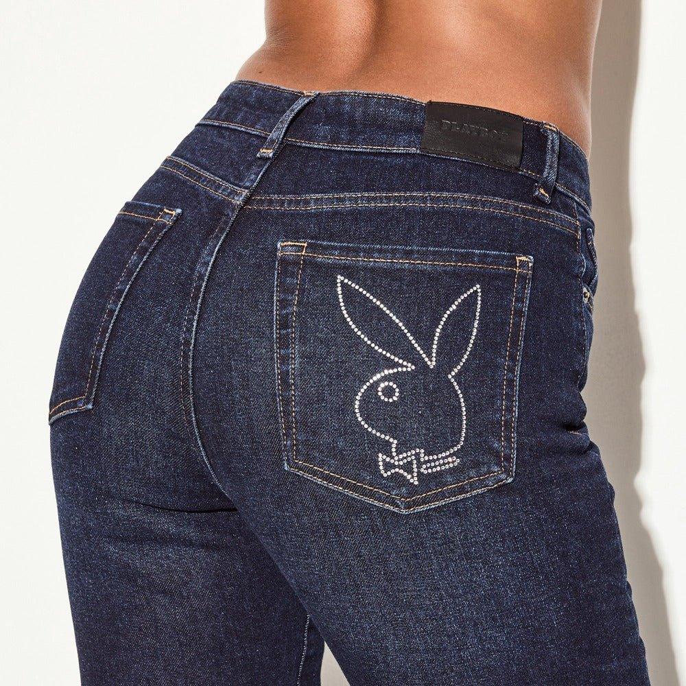 Playboy Flare Jean jeans indaco vita alta