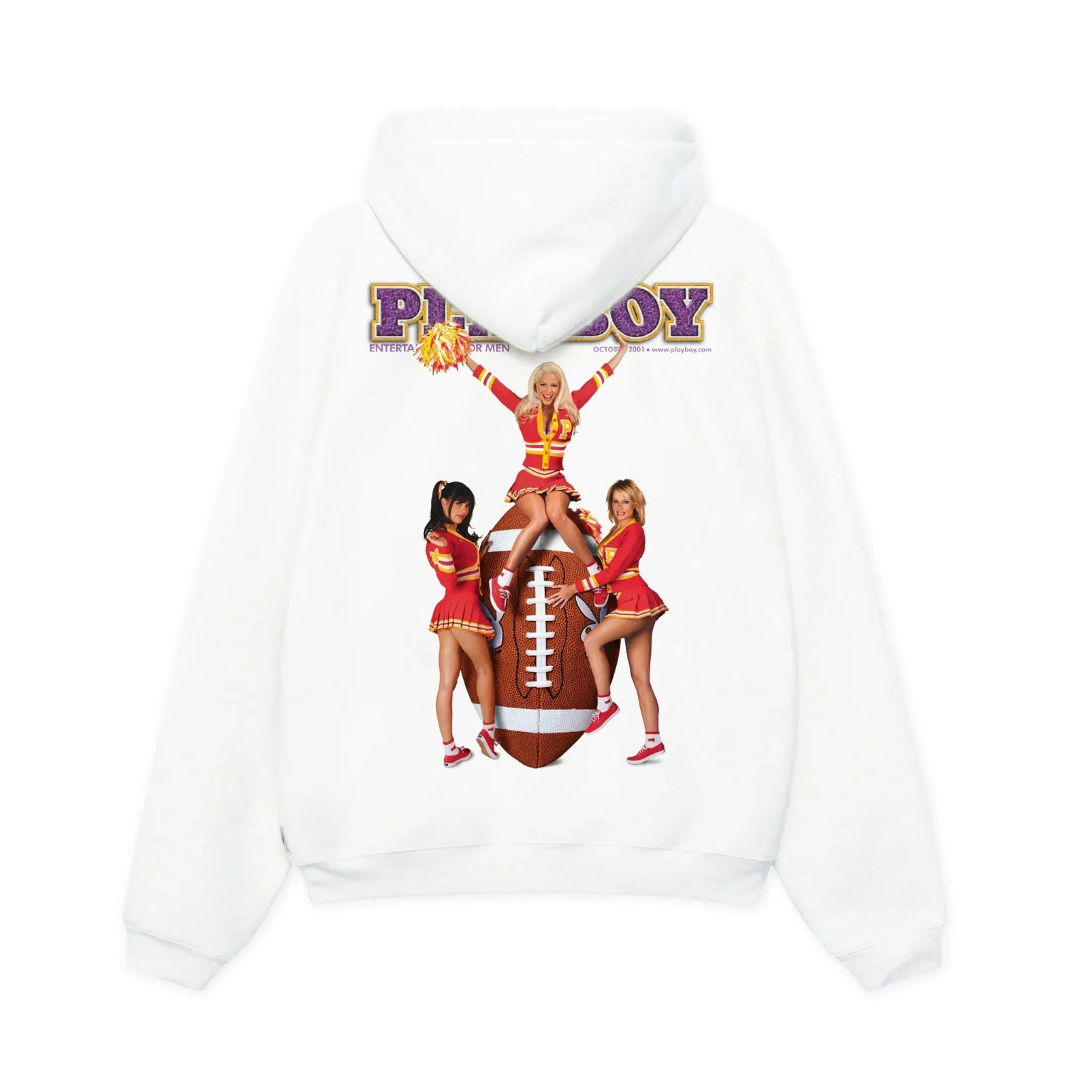 Playboy Cheer Hoodie felpa cappuccio bianca vintage