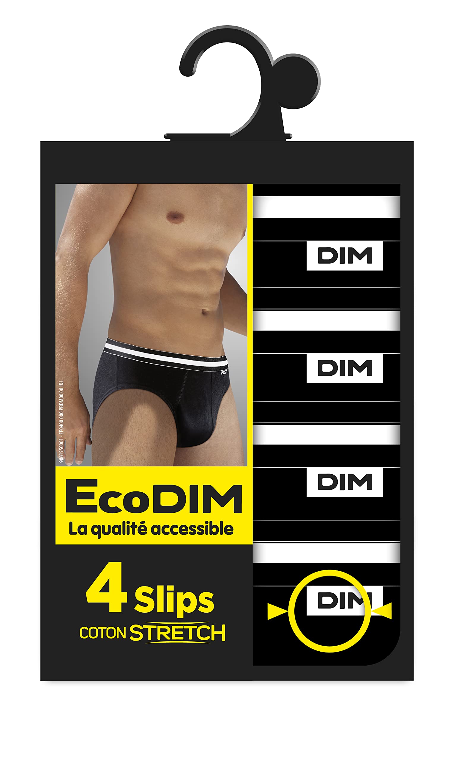 Dim Ecodim Slip Uomo XXL Nero x6 Cotone Stretch