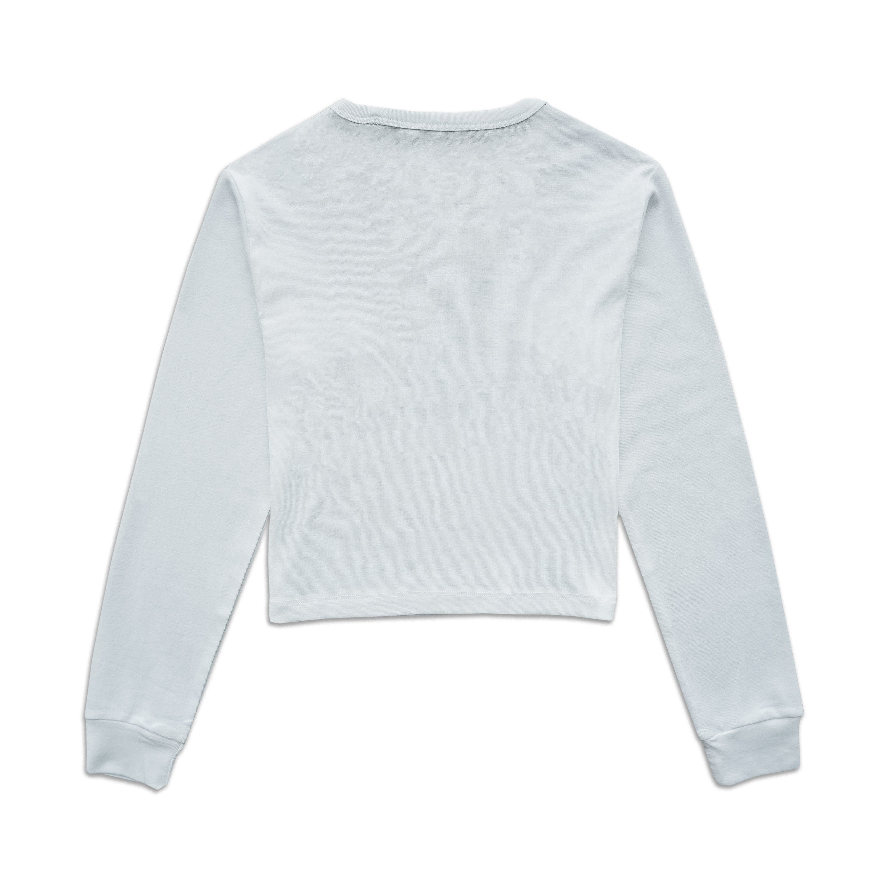 Playboy Blue Crush crop top bianco manica lunga cotone