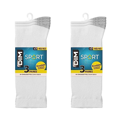 DIM Ecodim Sport Calzini Uomo 40-45 x6 Bianchi Antiurto