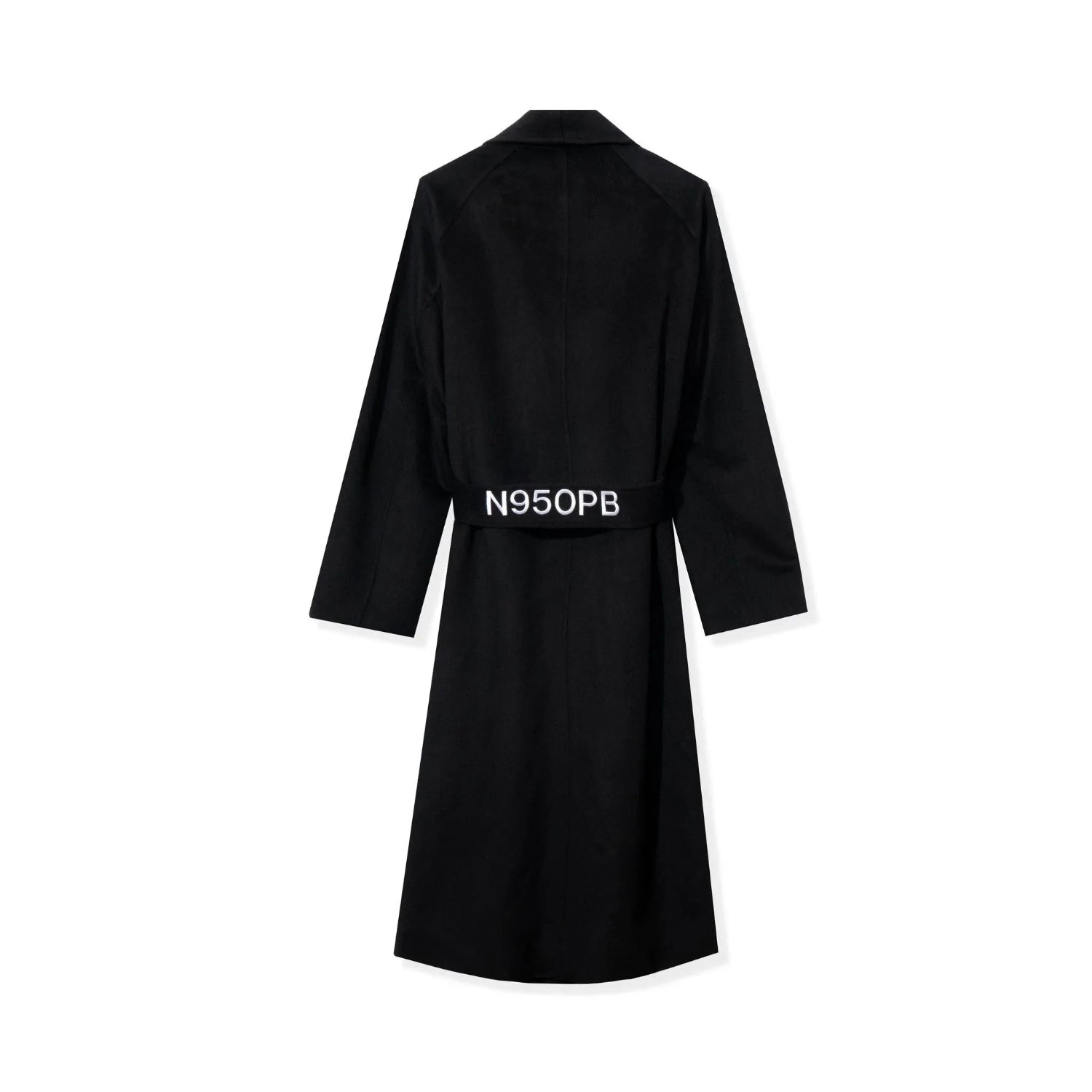 Playboy Belted cappotto vestaglia lana nero con cintura