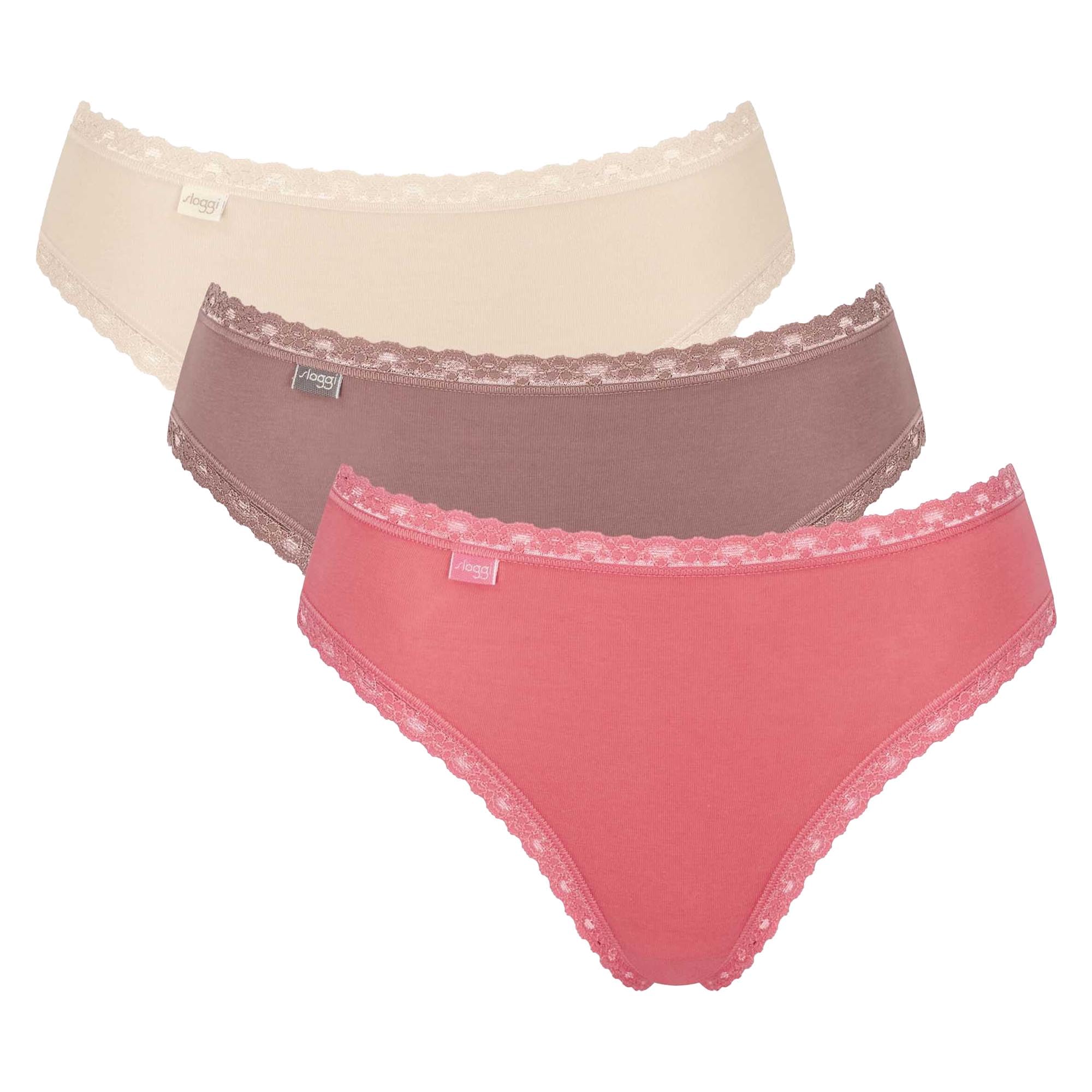 Sloggi 24/7 Weekend Tai Slip Donna 3 Pezzi Cotone Elasticizzato