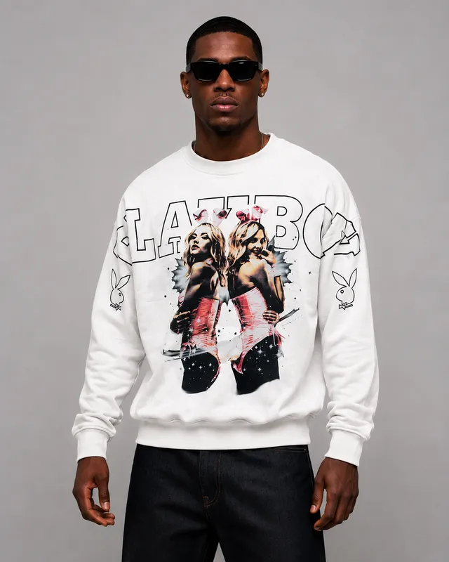 Playboy Twins Sweatshirt felpa cotone vintage black