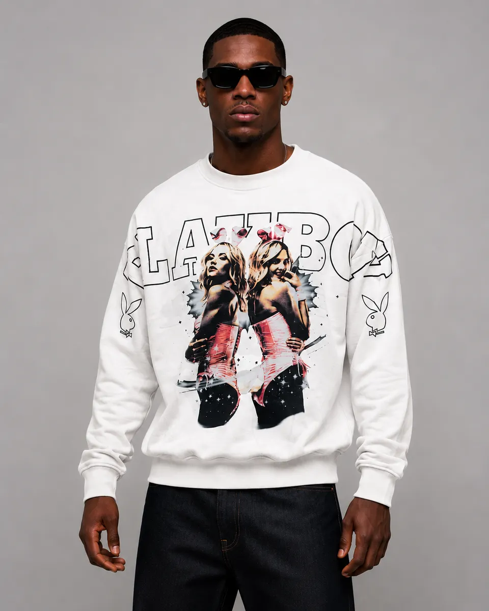 Playboy Twins Sweatshirt felpa cotone vintage black