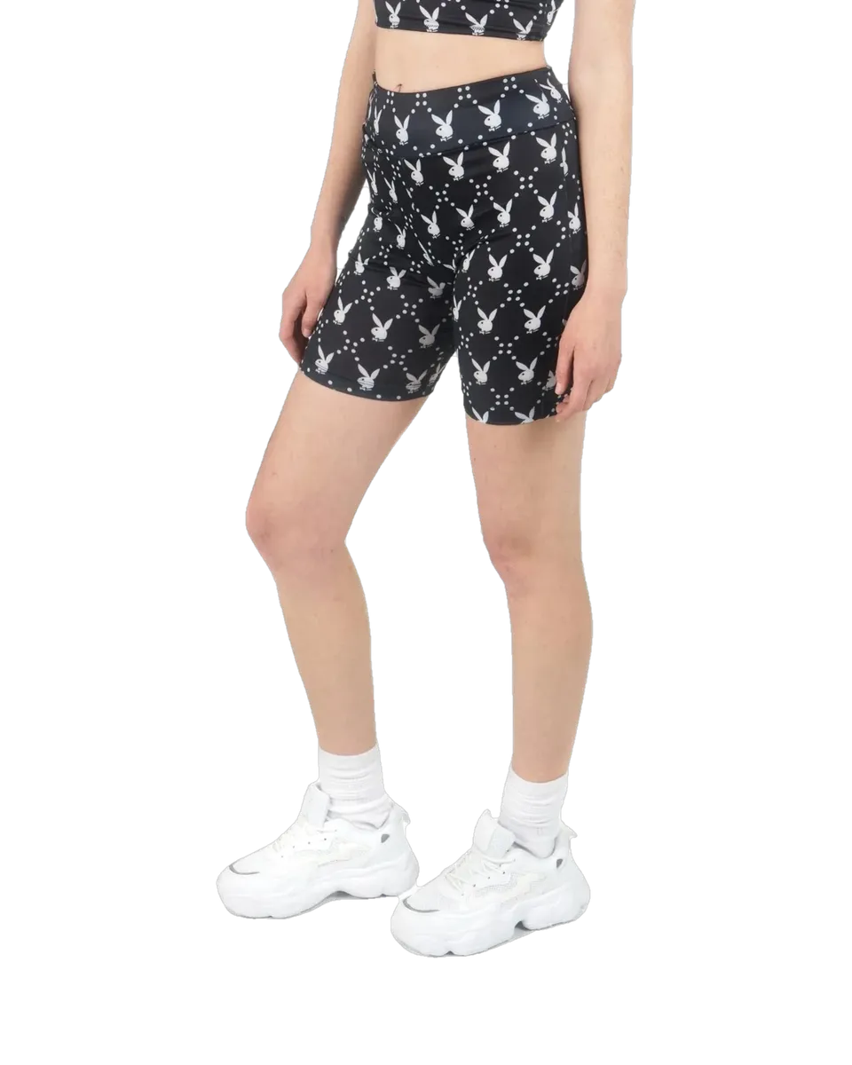 Playboy Rabbit Head Pantaloncino Biker nero elastico