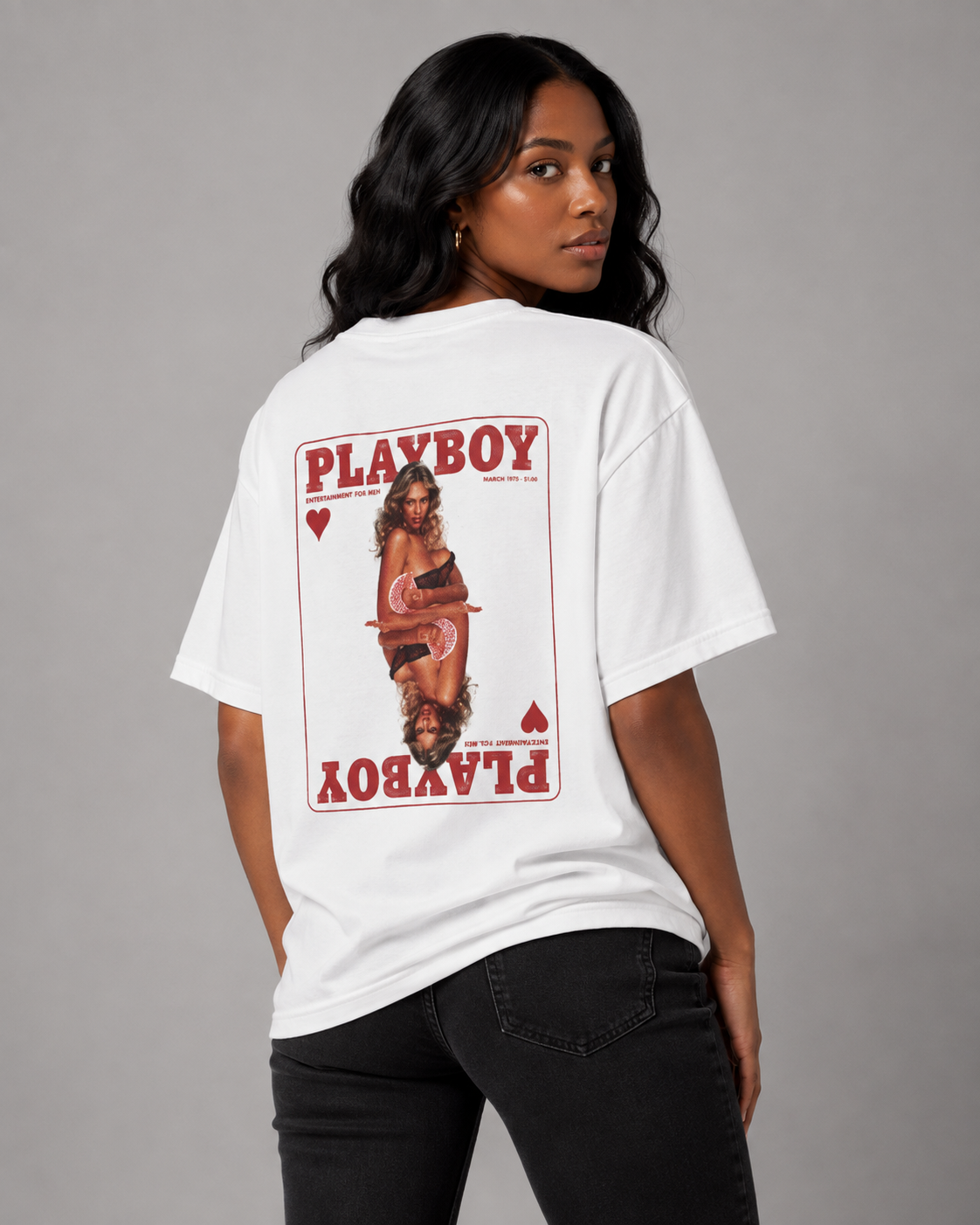 Playboy Janis Cover t-shirt bianca cotone unisex