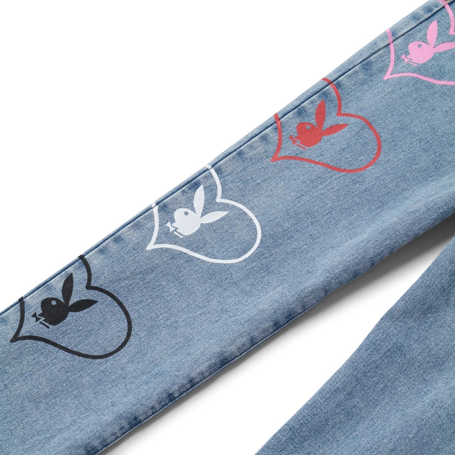 Playboy Baggy Bunny Heart Amore jeans denim vita alta