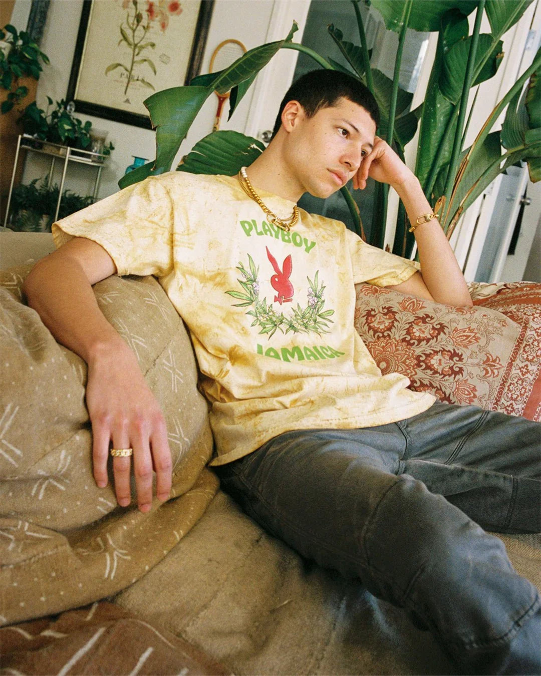 Playboy Jamaica Core Logo t-shirt tie dye citron