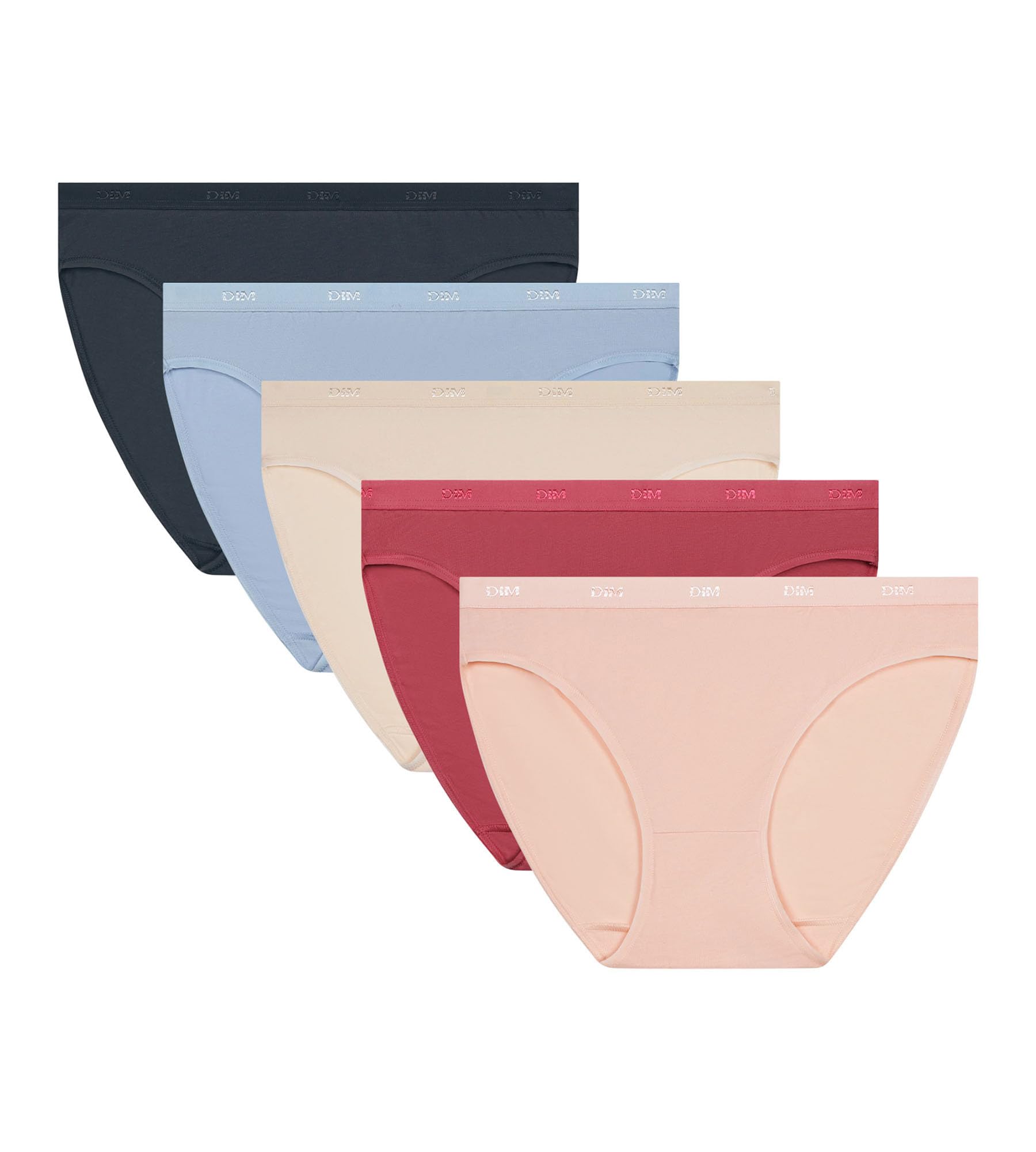 DIM Les Pockets Slip Donna 5 Pezzi Cotone Multicolore