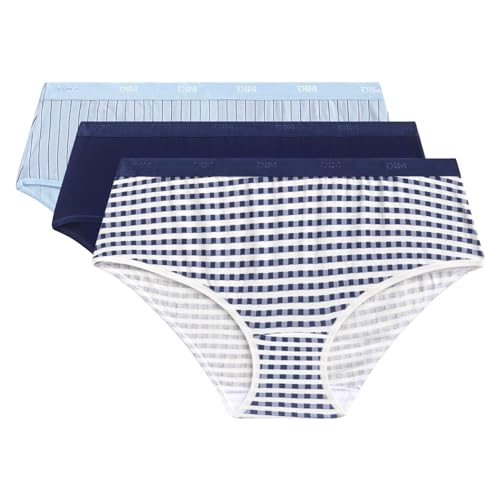 DIM Les Pockets culotte cotone x3 S nero blu grigio