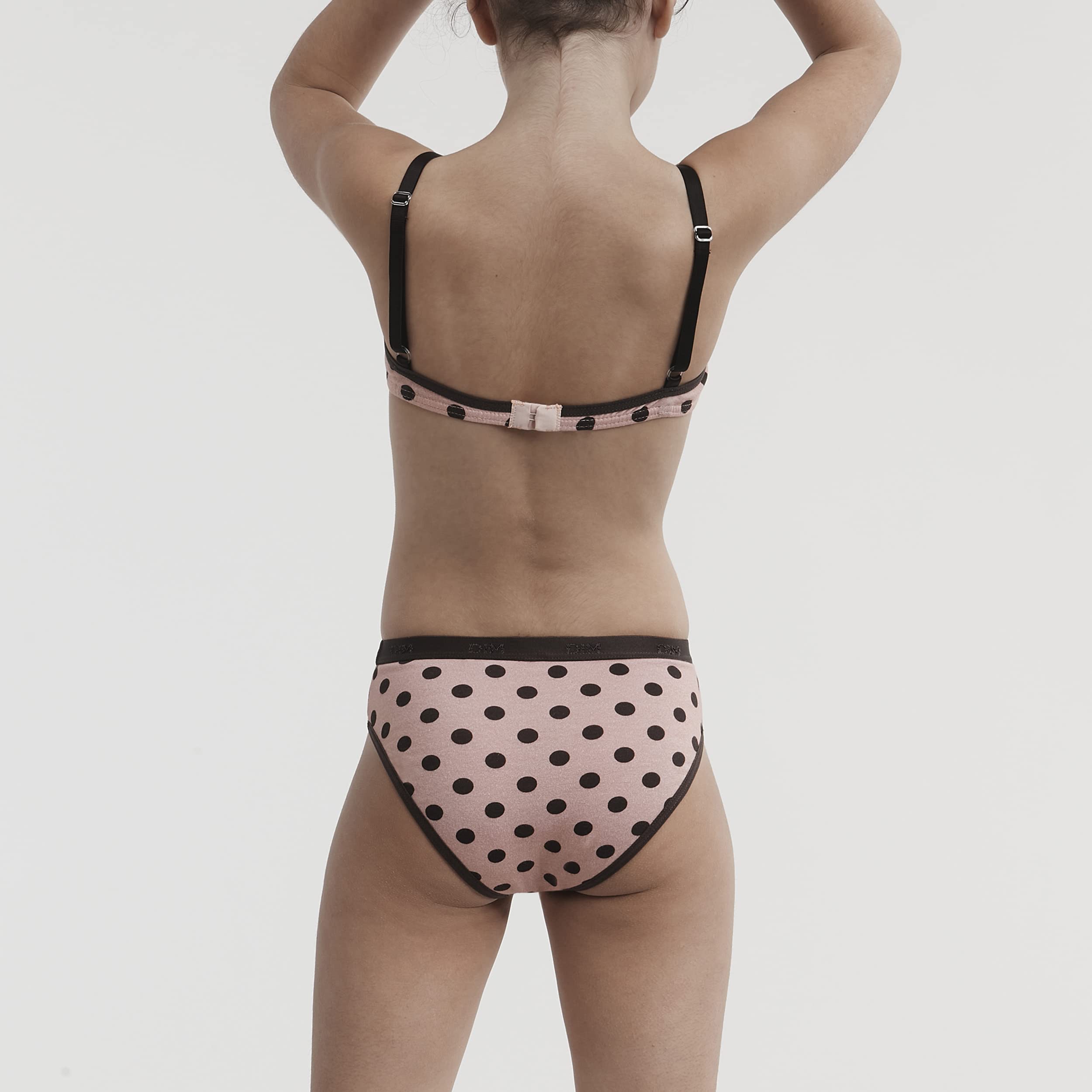 Dim Pockets Reggiseno Bambina Pois Chocolat x1 Cotone