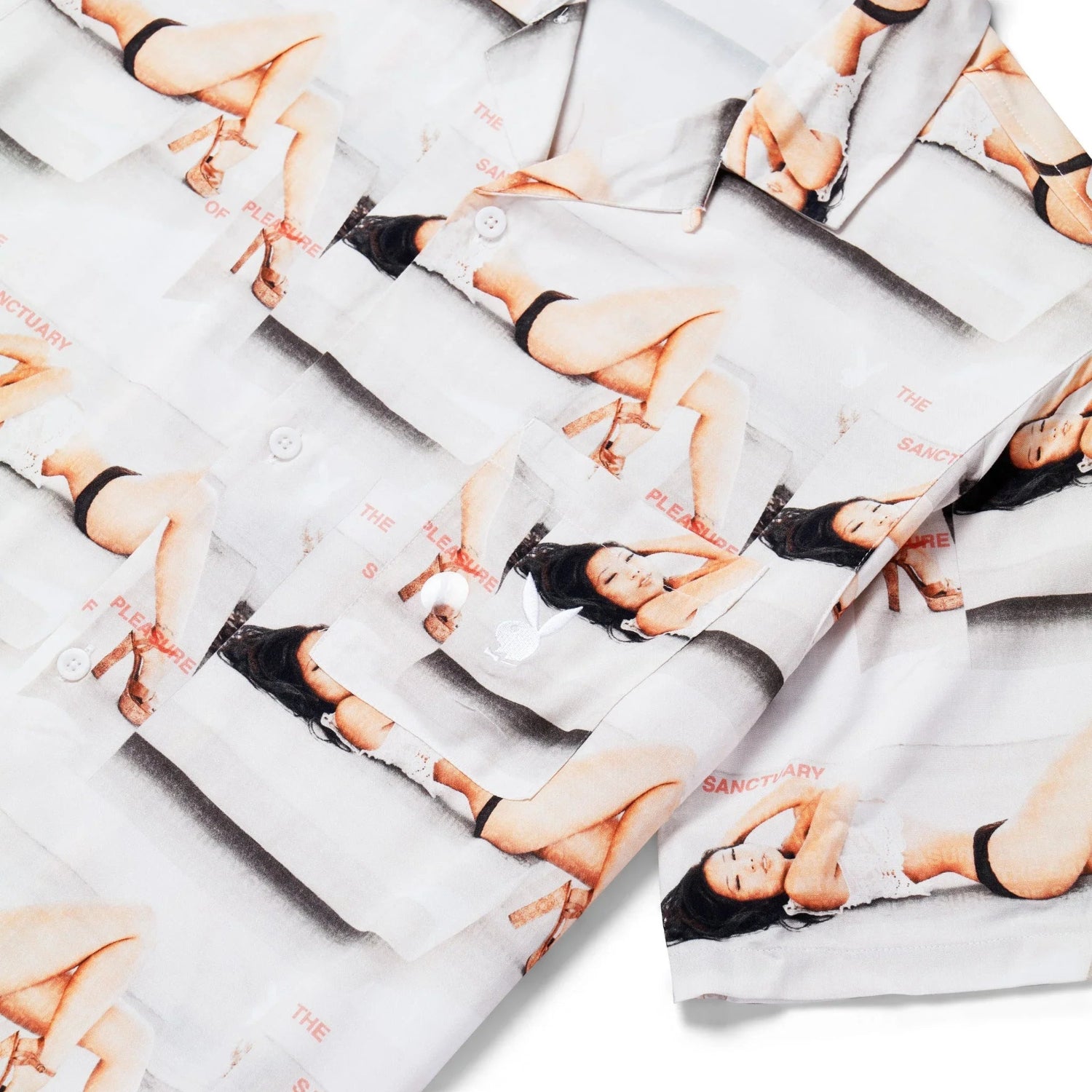 Playboy Sanctuary camicia uomo bianca cotone fantasia
