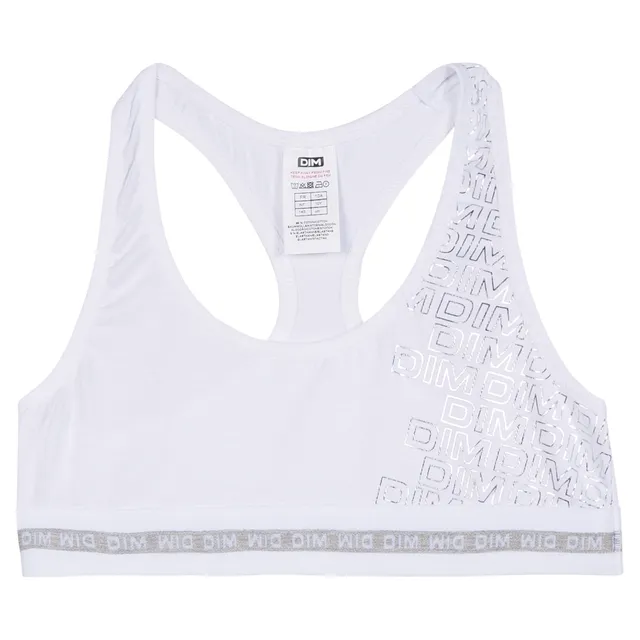 DIM Sport brassiere bambina bianco 10 anni cotone