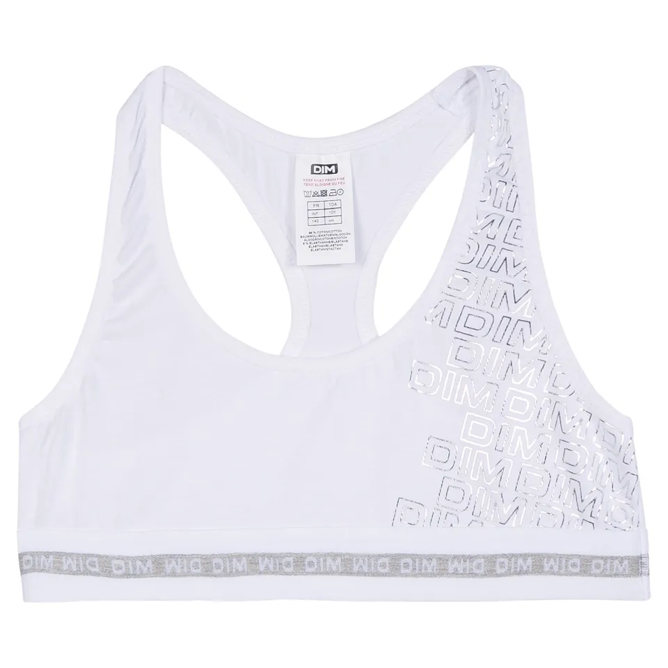 DIM Sport brassiere bambina bianco 10 anni cotone