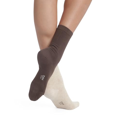 DIM Cotone calzini donna x2 ebene beige tallone rinforzato