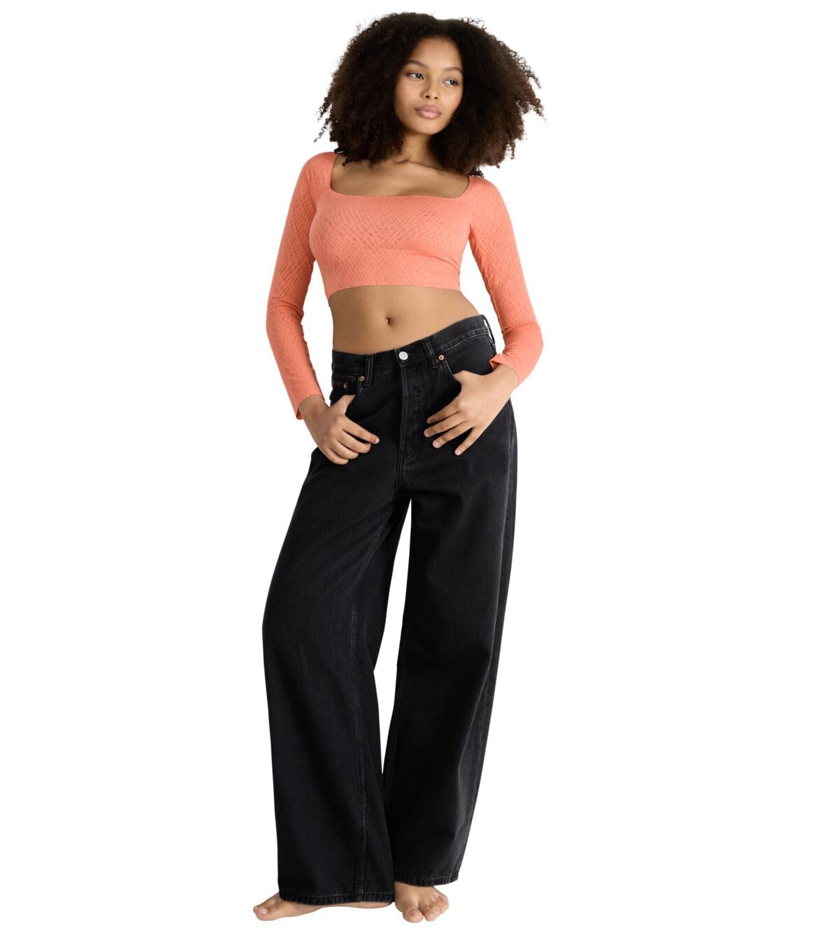 sloggi Zero Feel Bliss Top maglia M manica lunga albicocca