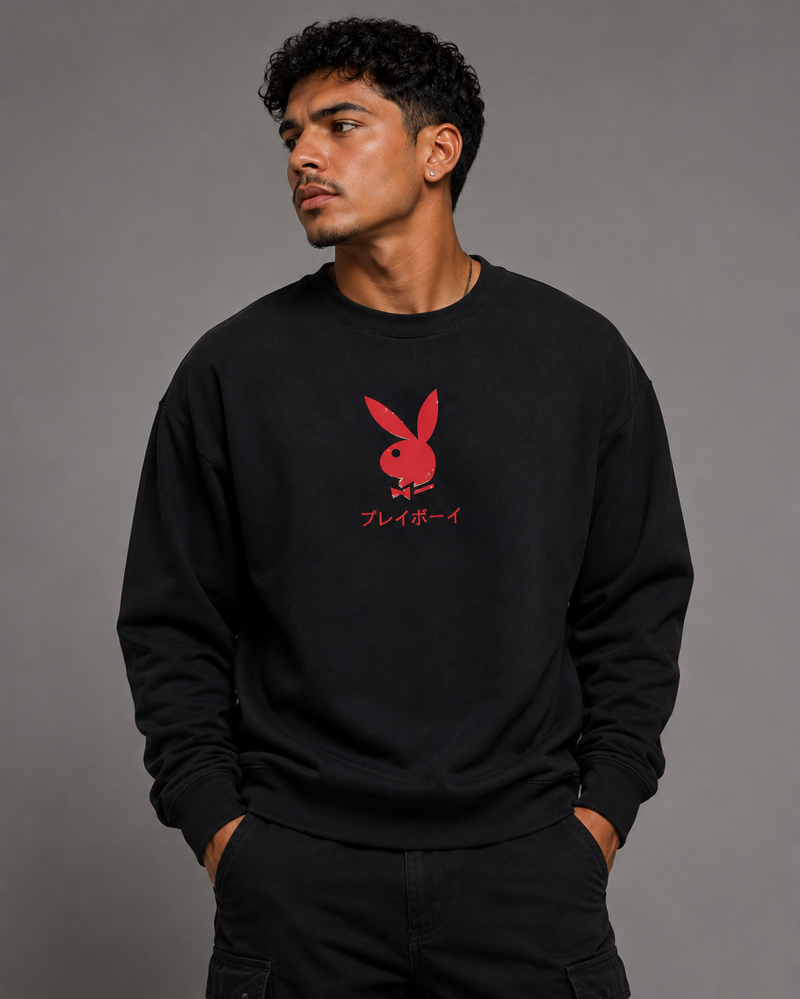 Playboy Ace of Hearts felpa girocollo nera unisex