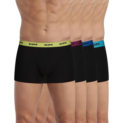 DIM Mix & Colors Boxer Uomo x4 Nero S cotone