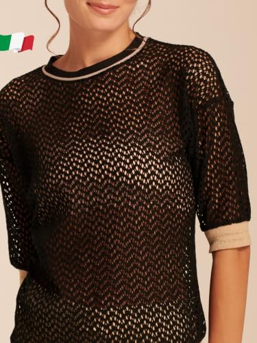 Egi 5015 maglietta donna cotone traforato mezza manica