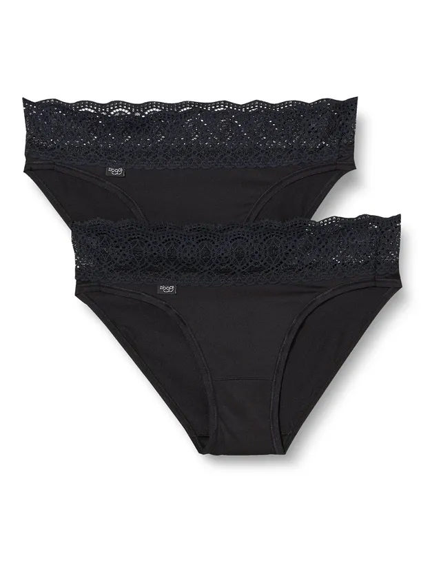 sloggi Pure Sense Luxe Tai C2P mutande S nero x2