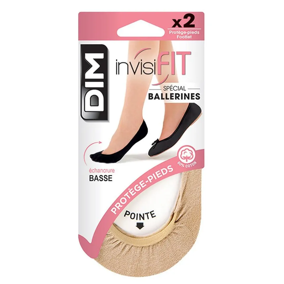 DIM Invisifit salvapiedi donna rosa 2 paia cotone