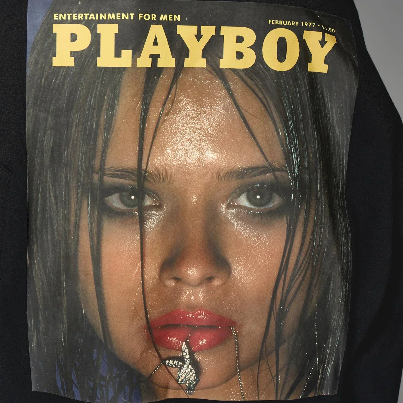 Playboy x Missguided Feb 1977 Cover felpa manica lunga