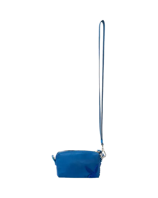 Playboy Nylon pochette blu cobalto tracolla nylon