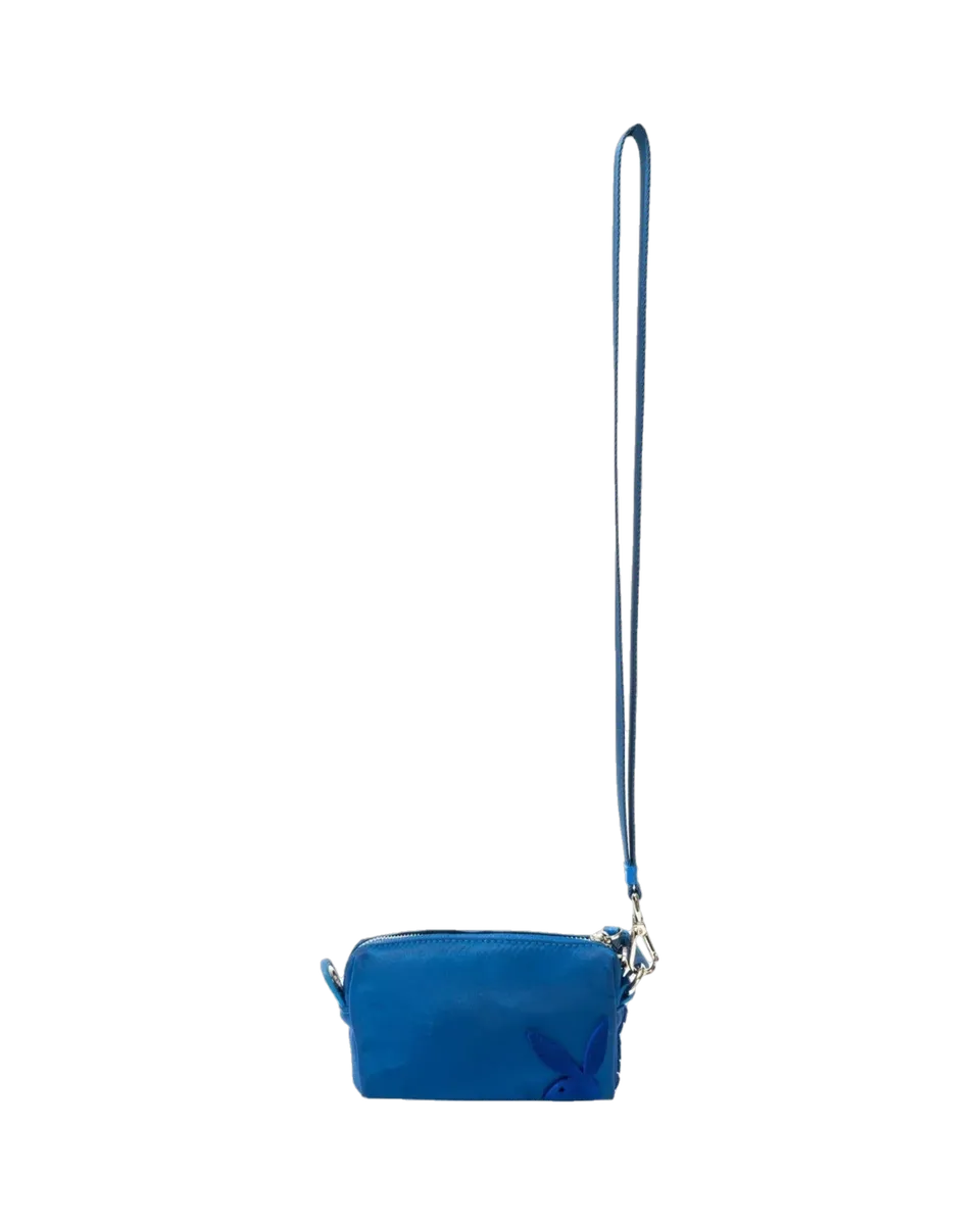 Playboy Nylon pochette blu cobalto tracolla nylon