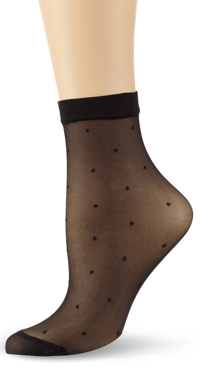 DIM Style Tobillero Plumetis calzini donna neri taglia unica velati