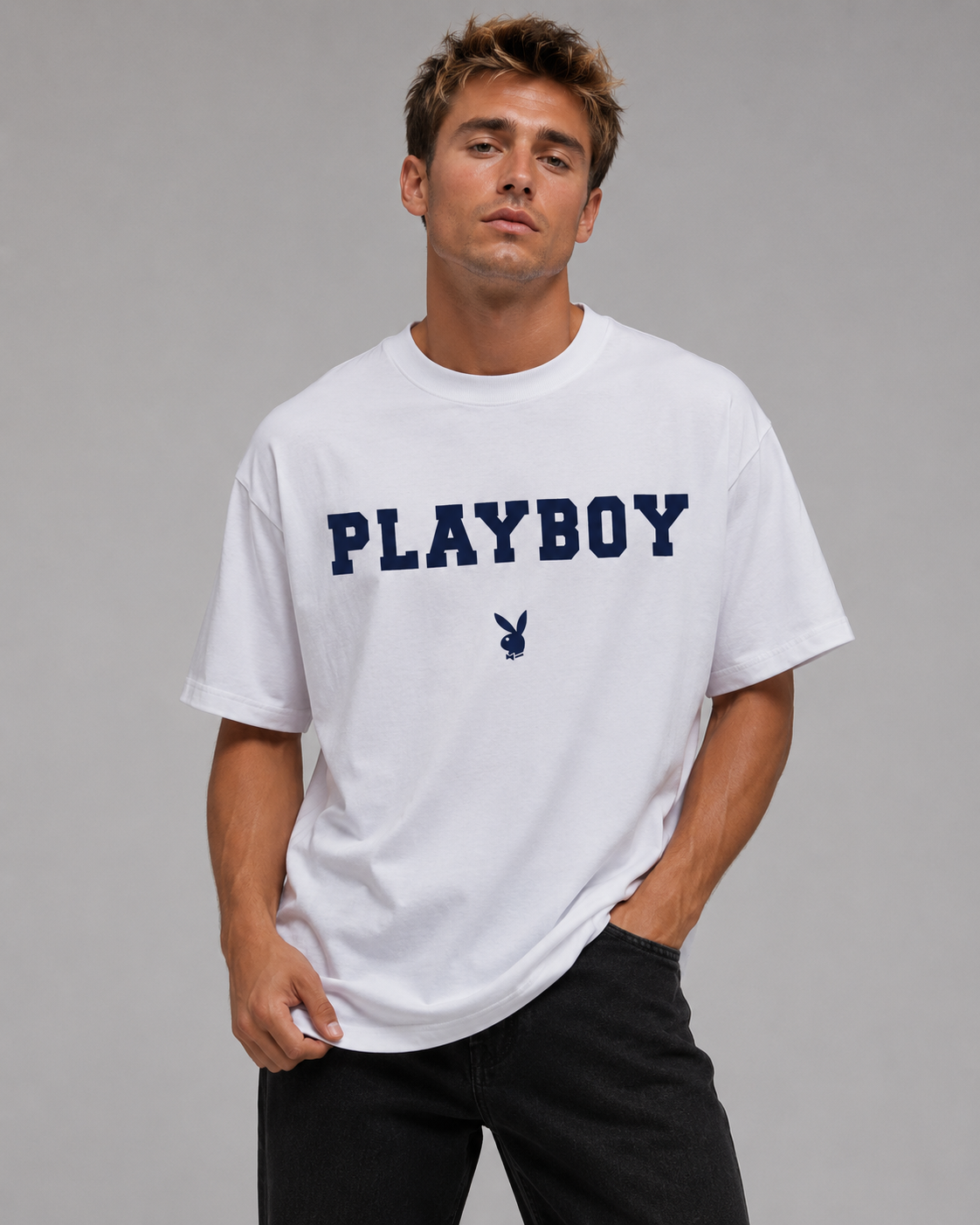 Playboy Bunny Flocking t-shirt bordeaux cotone L