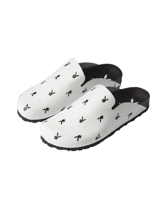 Playboy Leather Slides ciabatte pelle nere