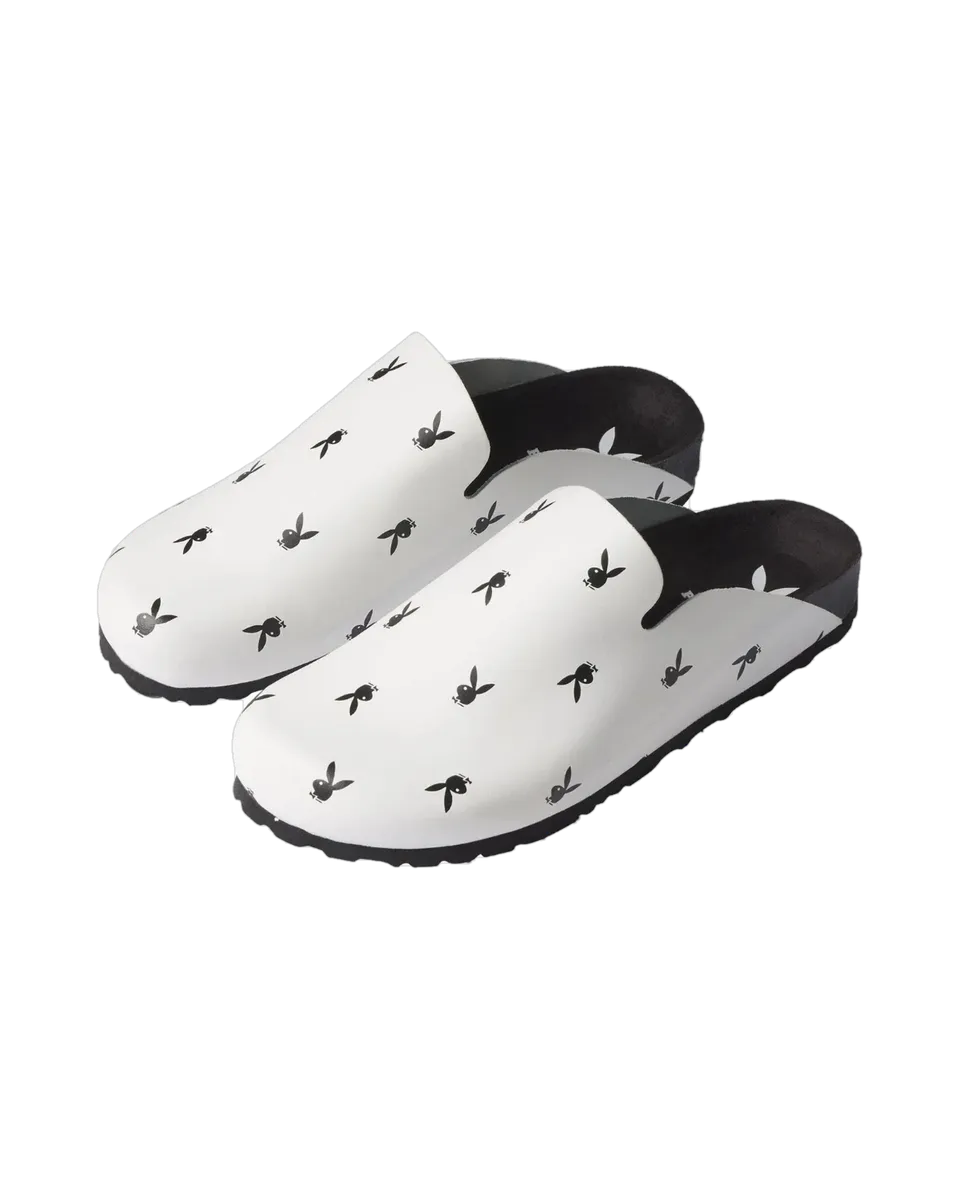 Playboy Leather Slides ciabatte pelle nere