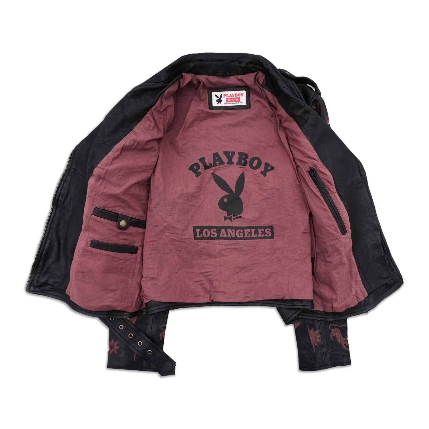 Playboy Becker giacca pelle agnello nera donna chiodo