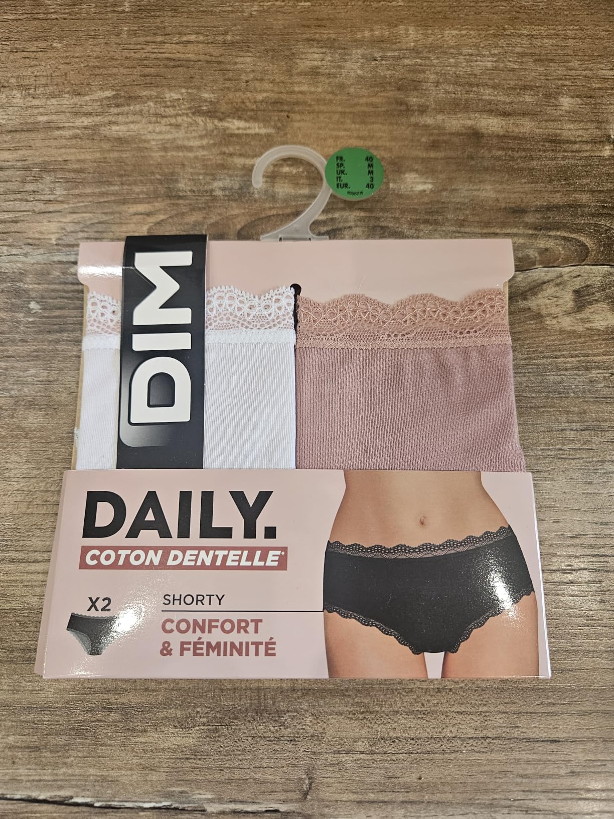 DIM Daily Cotone Pizzo shorty donna set 2 pezzi traspirante