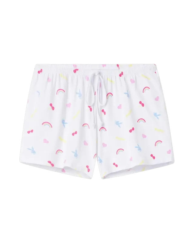 Playboy Dream Lounge Shorts bianchi vita alta donna