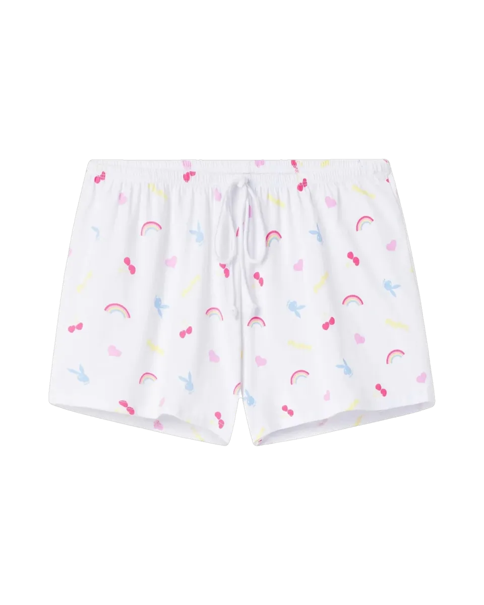 Playboy Dream Lounge Shorts bianchi vita alta donna
