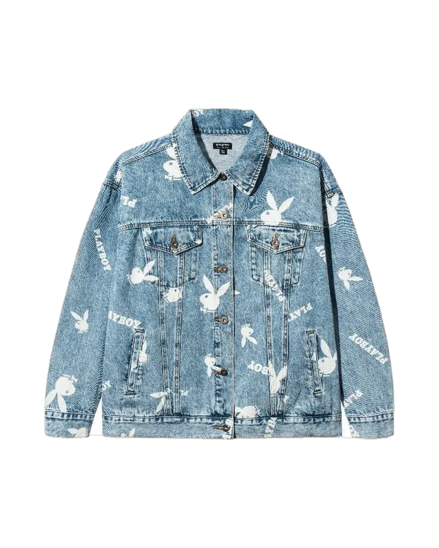 Playboy Bunny giacca jeans denim donna oversize