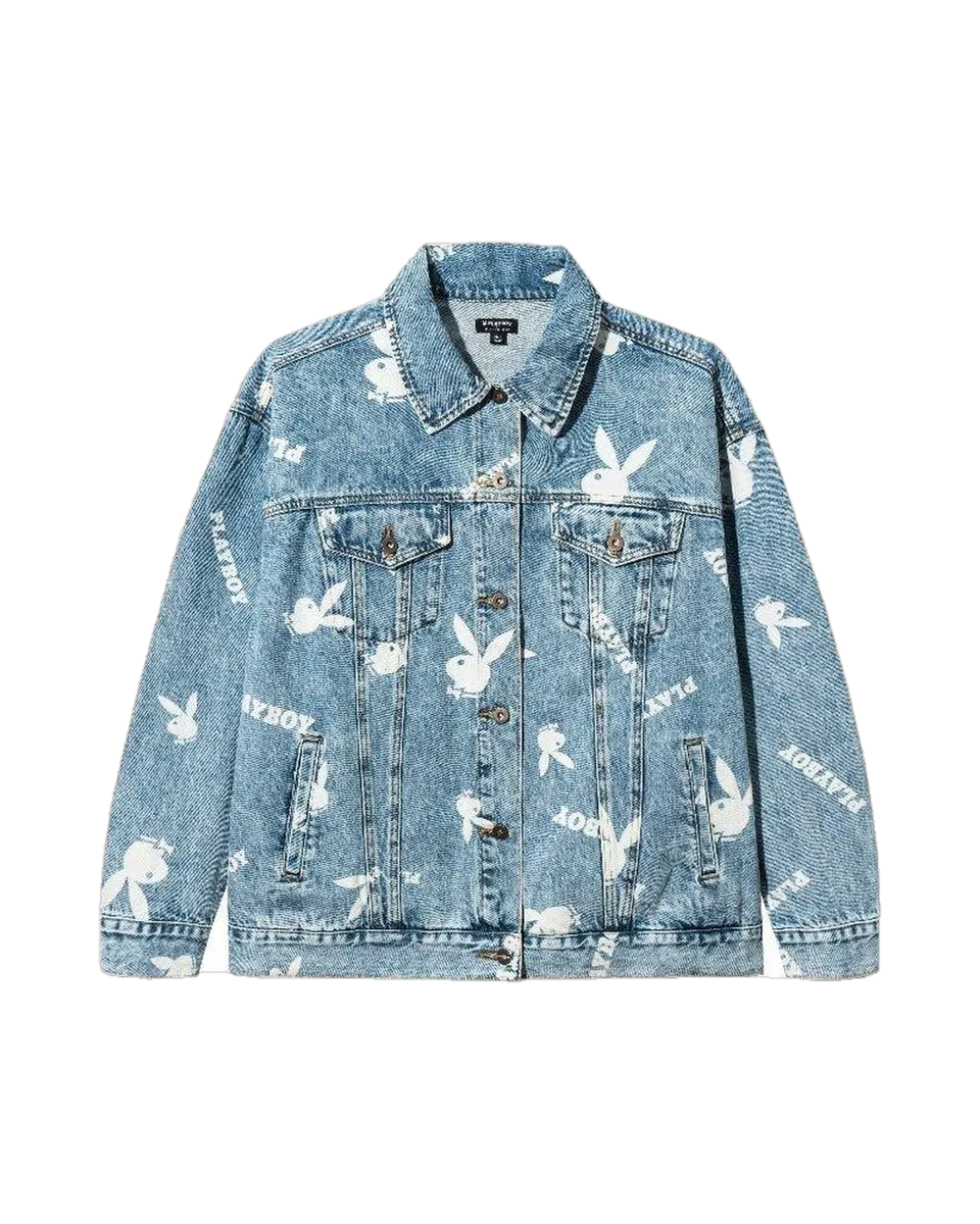 Playboy Bunny giacca jeans denim donna oversize