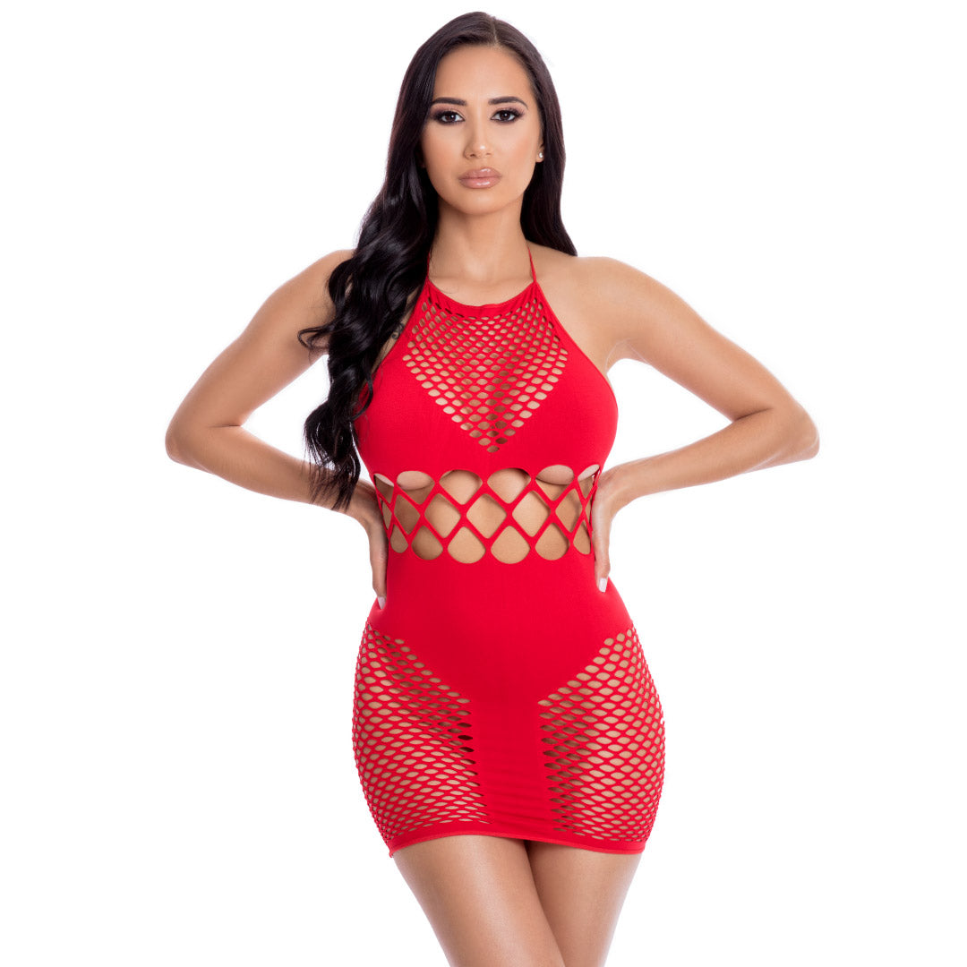 René Rofé Girl Gone Bad vestito sexy rete nero One Size