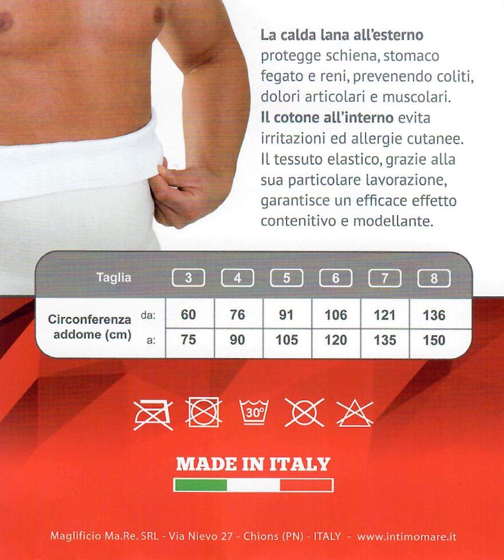 Egi panciera termica lana e cotone 4/M lombare