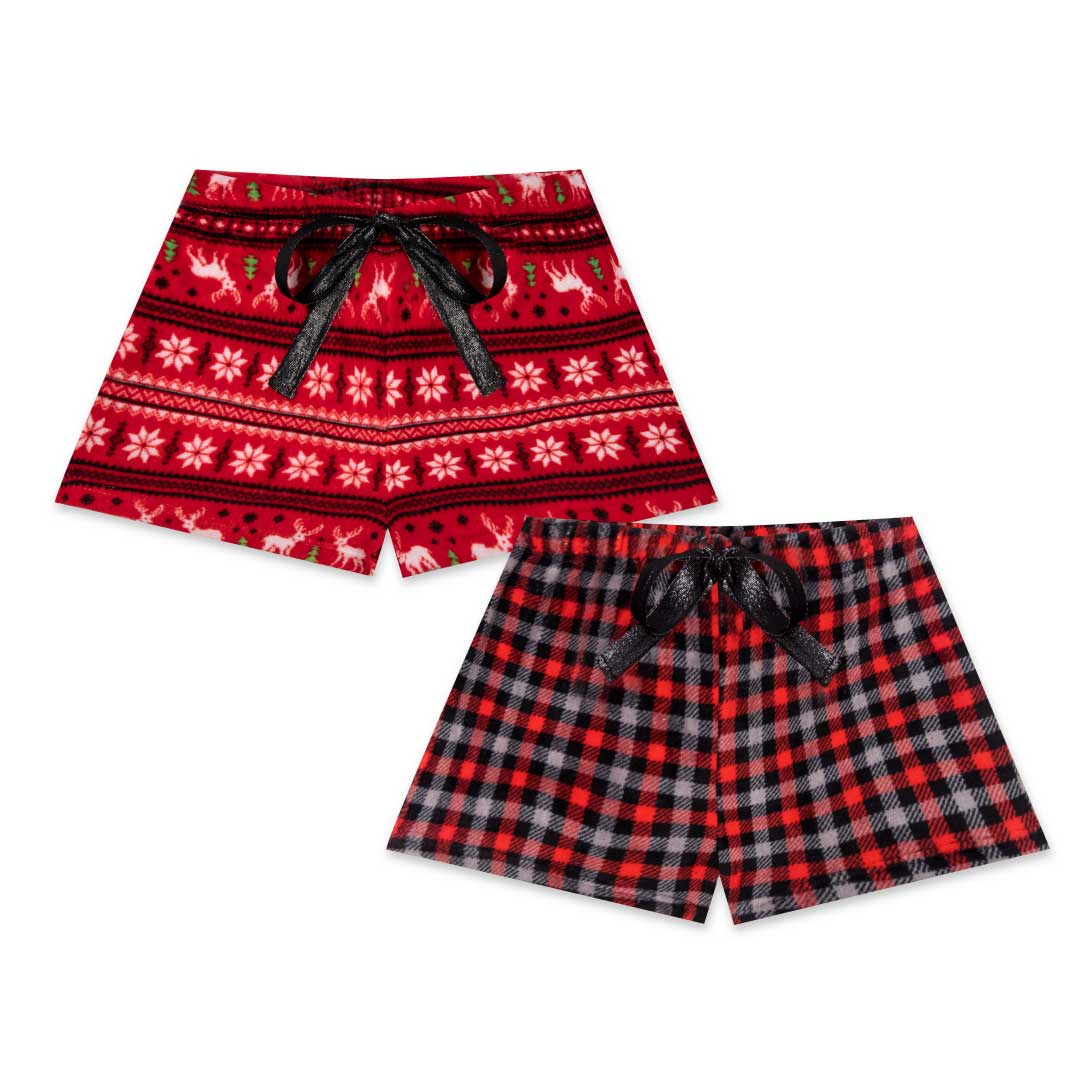 René Rofé 2-Pack Plush Fleece shorts pigiama leopardo S