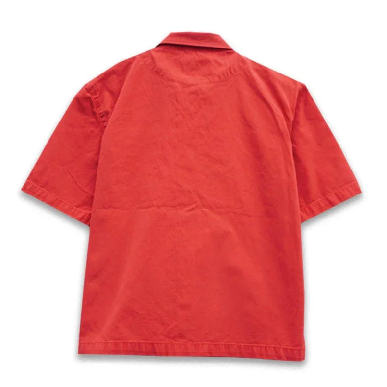 Playboy Studio Camicia Uomo Bottoni Rossa Maniche Corte