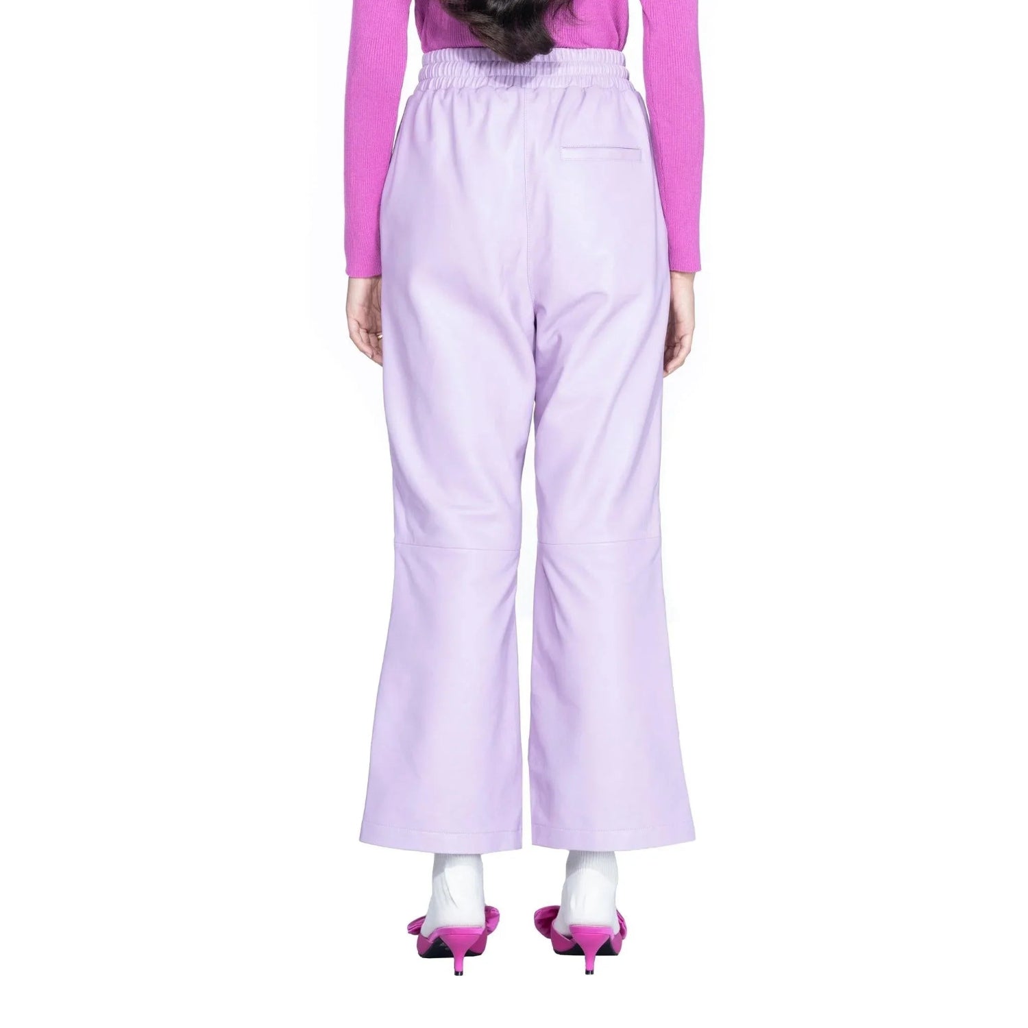Playboy Leather Flare pantaloni malva nappa S