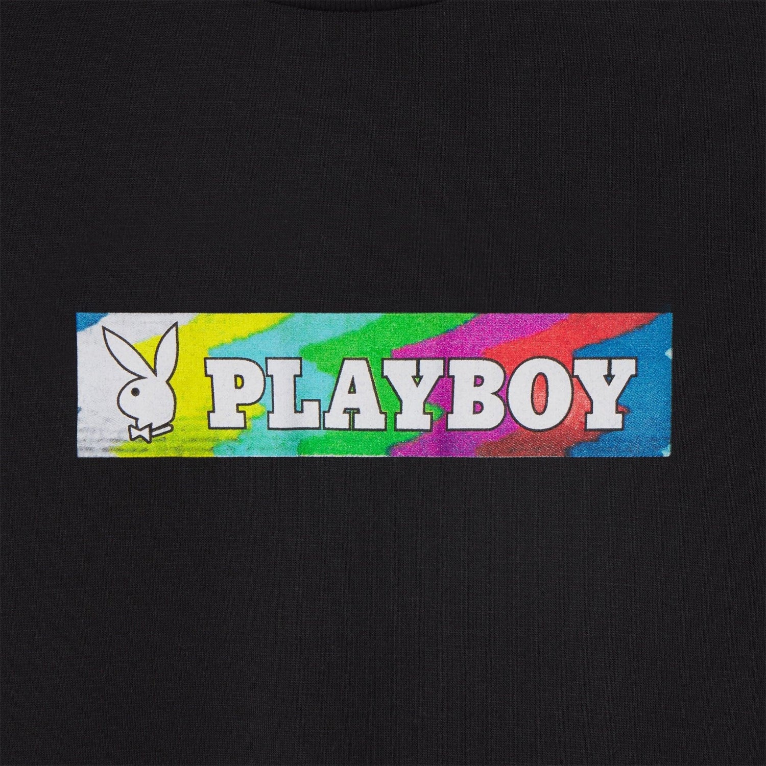 Playboy x Color Bars Static t-shirt crop nera cotone