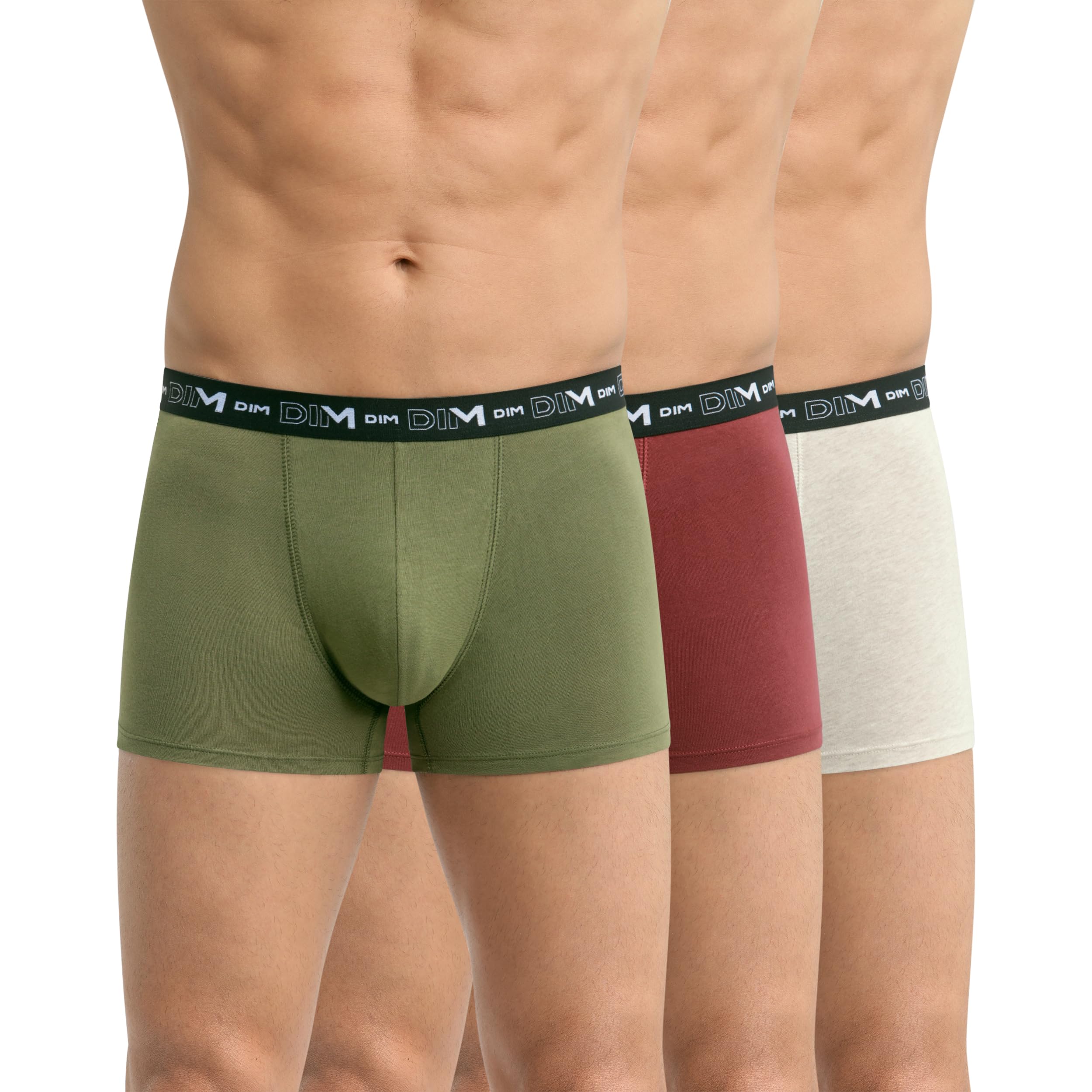 DIM Essential boxer uomo cotone x3 M beige rosso