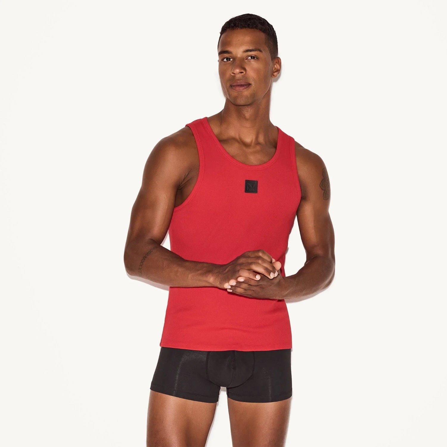 Playboy Essentials Rib canotta nera modal